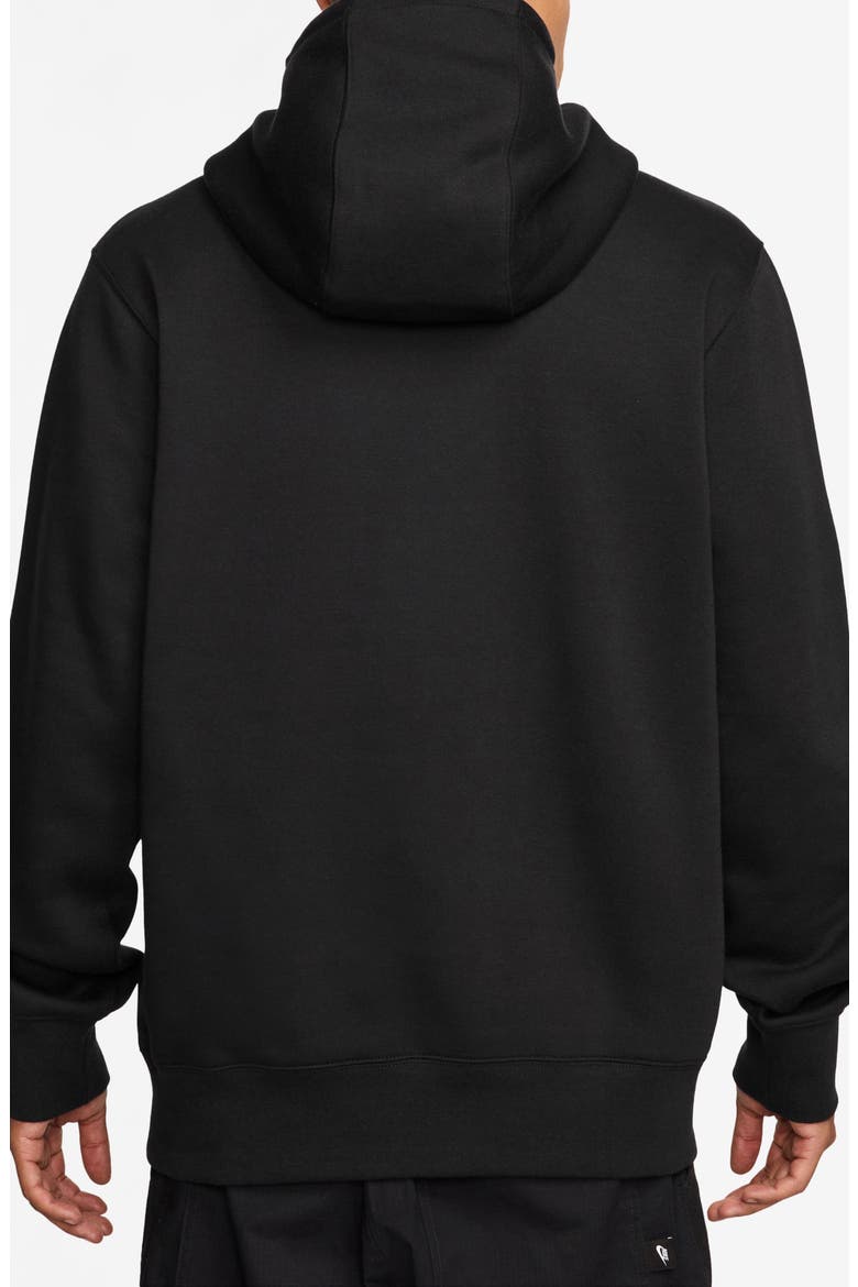 Club Fleece Pullover Hoodie, Alternate, color, BLACK/ WHITE