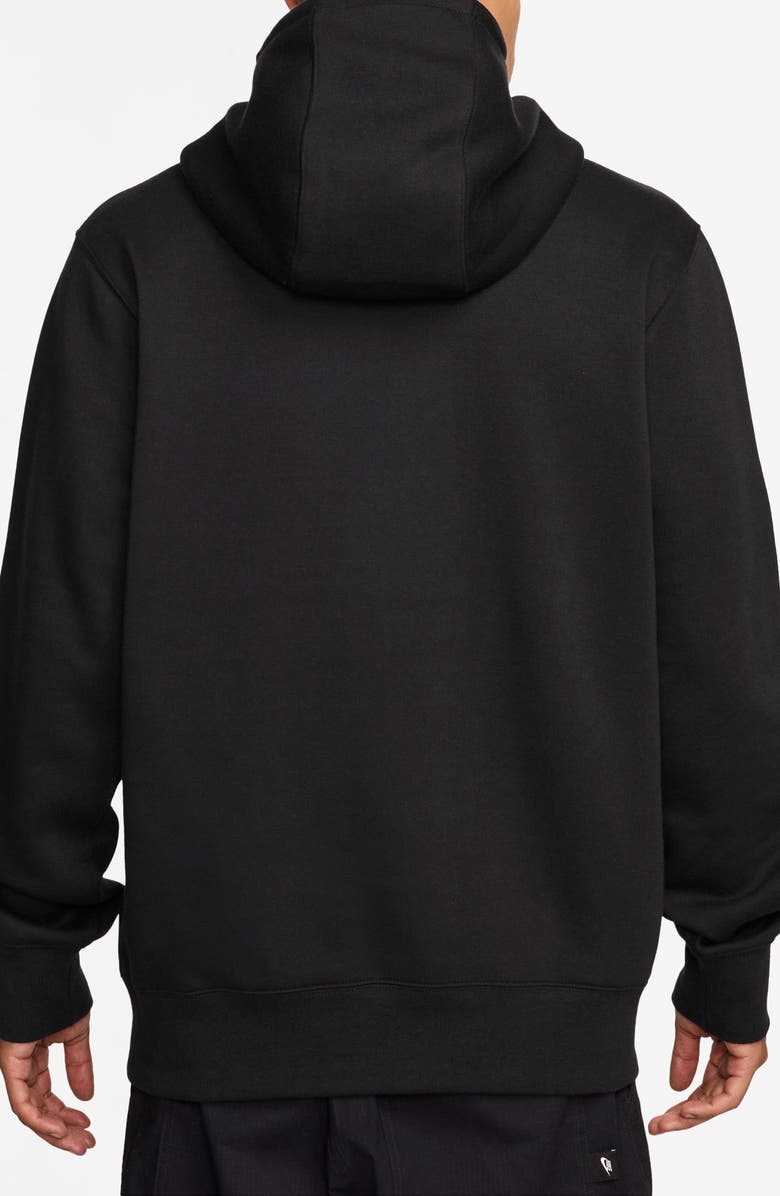 Nike Club Fleece Pullover Hoodie, Alternate, color, Black/ White