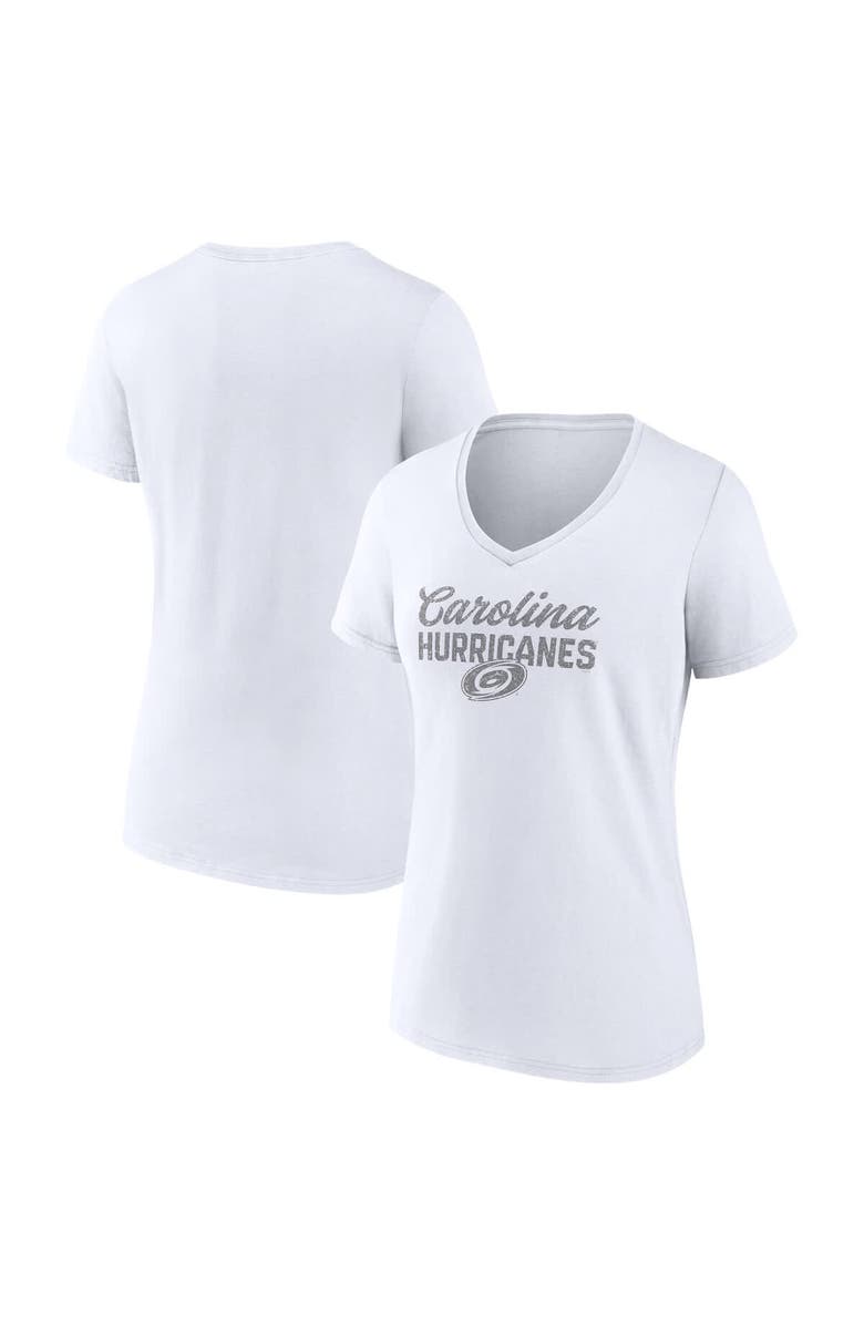 FANATICS Women's Fanatics Carolina Hurricanes White Out V-Neck T-Shirt, Main, color, White