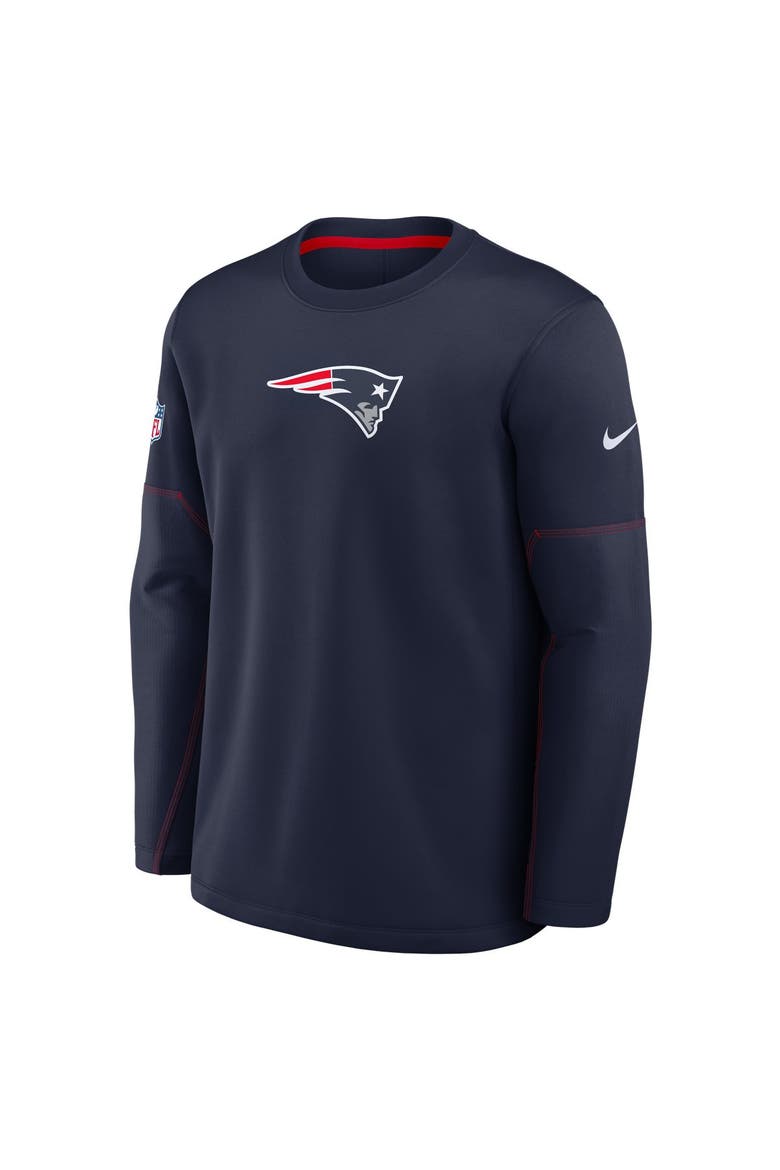 Men's Nike Navy New England Patriots Sideline Coaches Team Present Midweight Therma-FIT Sweatshirt, Alternate, color, Navy