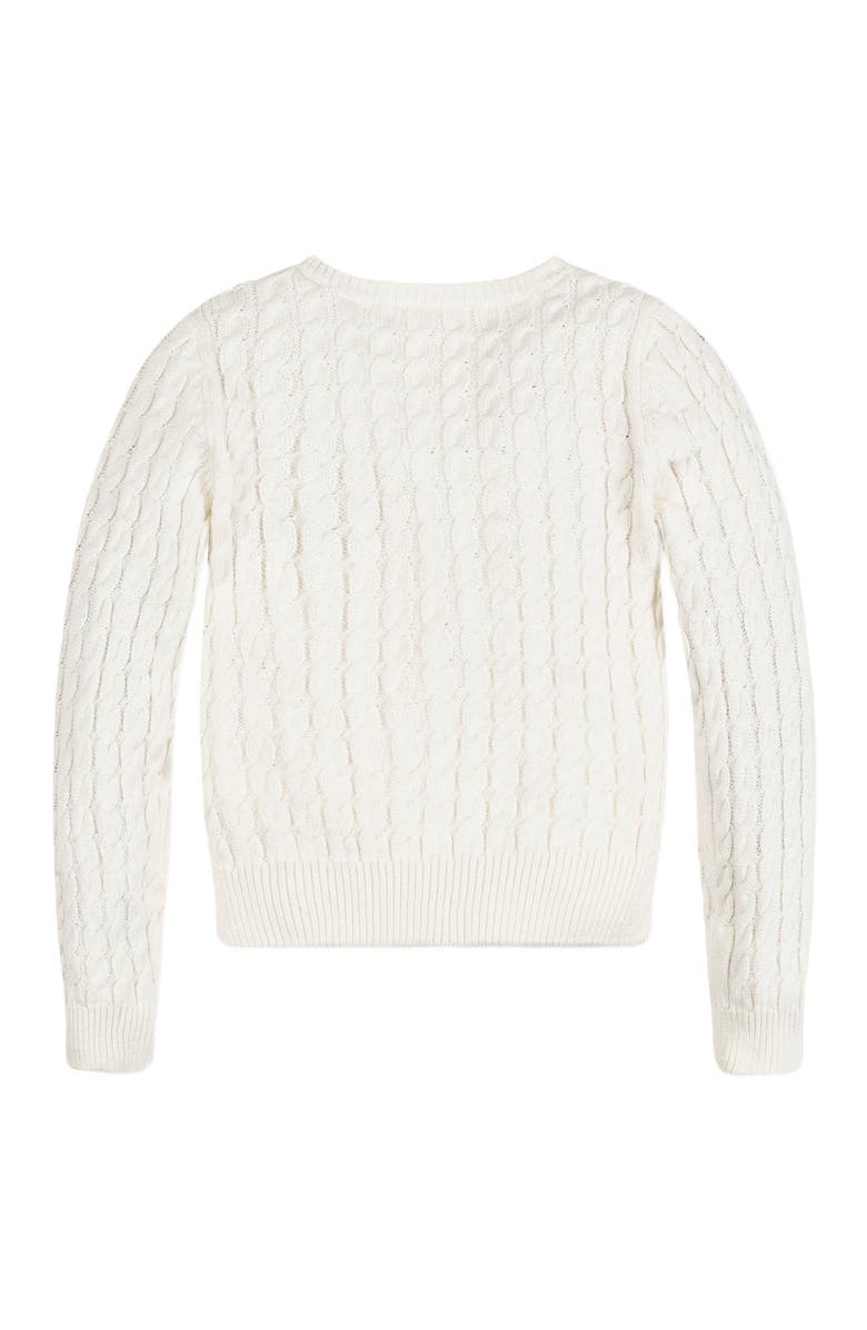 Hope & Henry Baby Girls' Organic Classic Cable Cardigan, Infant, Alternate, color, Soft White Cable