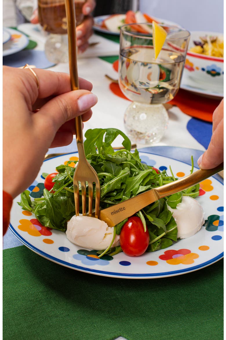 Squiggle 5-Piece Flatware Set, Alternate, color, MATTE GOLD
