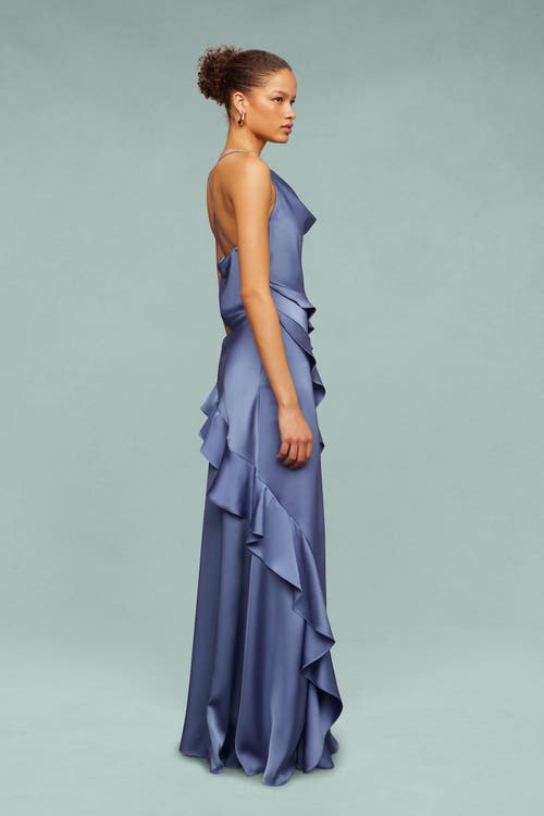 Amur Sara Heavy Charm Gown In Blue
