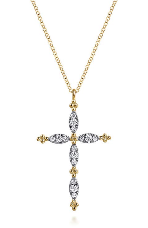 Bujukan Diamond Cross Pendant Necklace