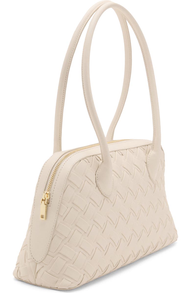 MANGO Braided Faux Leather Bowling Bag, Main, color, Off White
