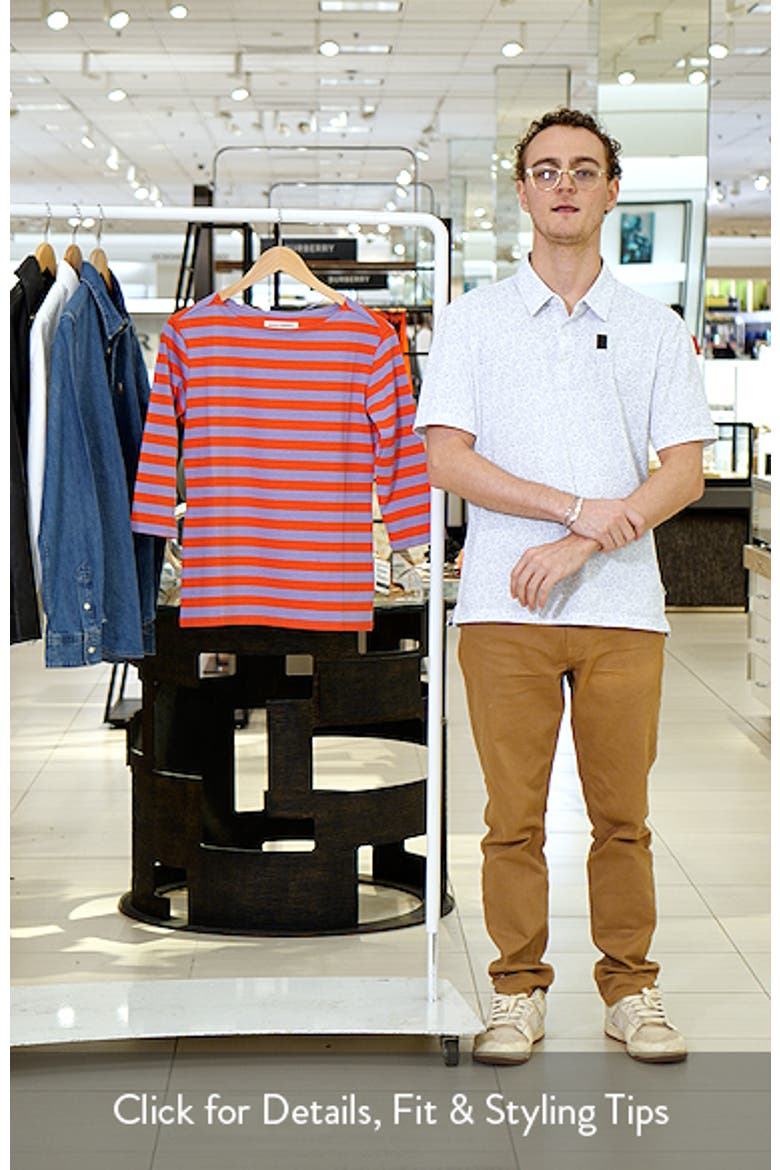 Sailor Stripe Three Quarter Sleeve Organic Cotton T-Shirt video