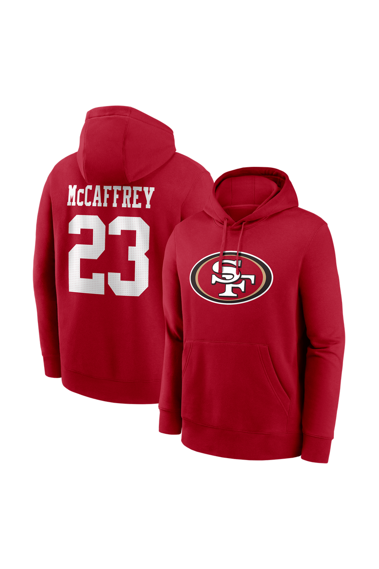 Men's Nike Christian McCaffrey Scarlet San Francisco 49ers Name & Number Hoodie, Main, color, Scarlet