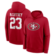 Nike Men's Nike Christian McCaffrey Scarlet San Francisco 49ers Name & Number Hoodie