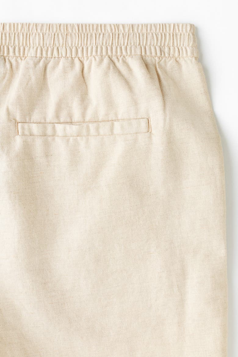 Regular Fit Linen-blend Shorts, Alternate, color, Cream