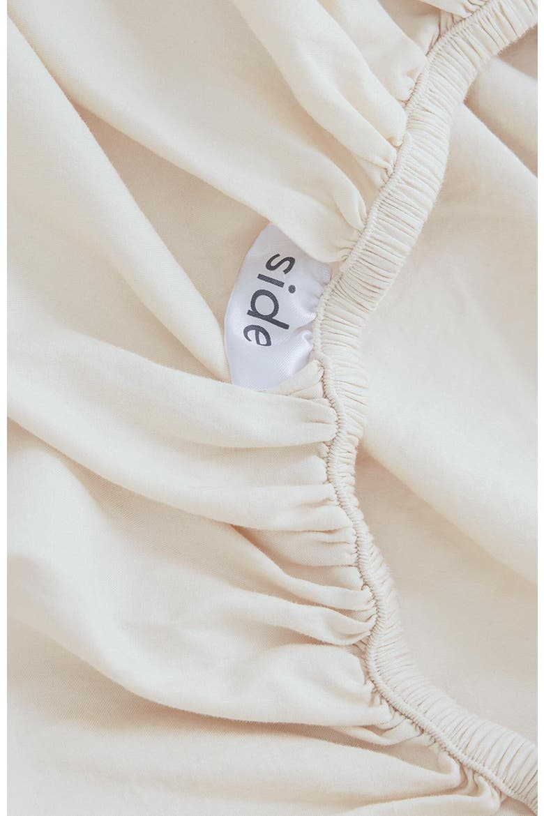 Organic Room Service Sateen Fitted Sheet, Alternate, color, Bone