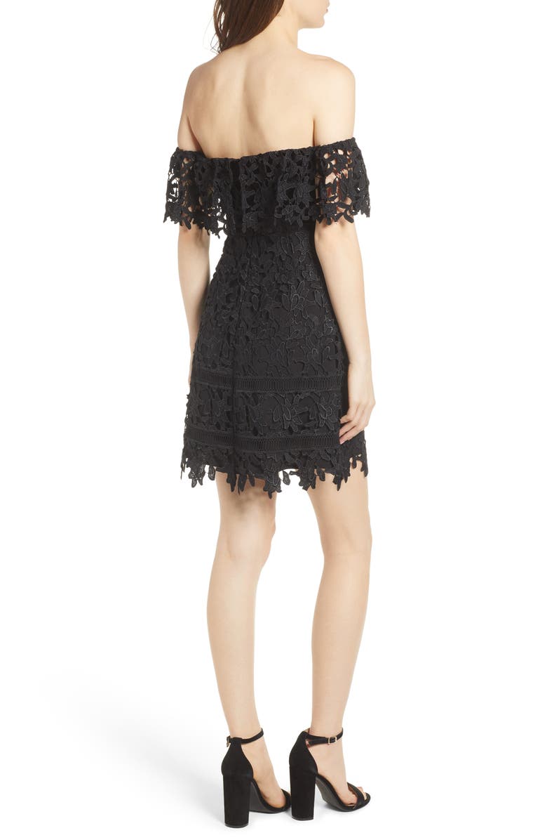 ASTR the Label Off the Shoulder Lace Minidress, Alternate, color, 