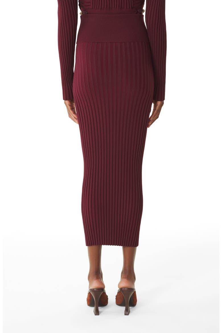 Red Midi Skirt In Viscose, Alternate, color, Red