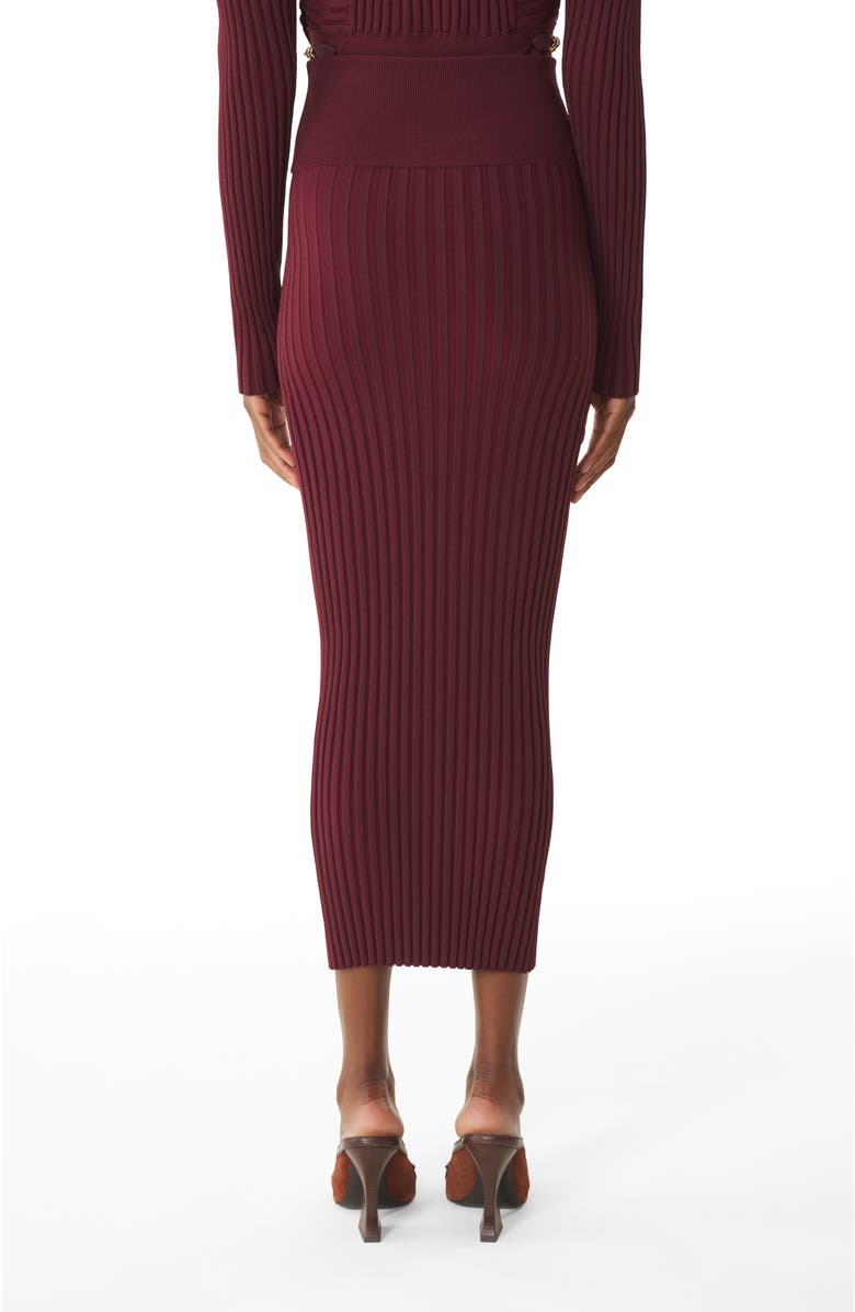 Lanvin Red Midi Skirt In Viscose, Alternate, color, Red