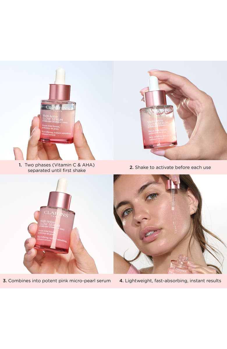 Clarins Multi-Active Brightening Glow Serum with Vitamin C + AHA, Alternate, color,