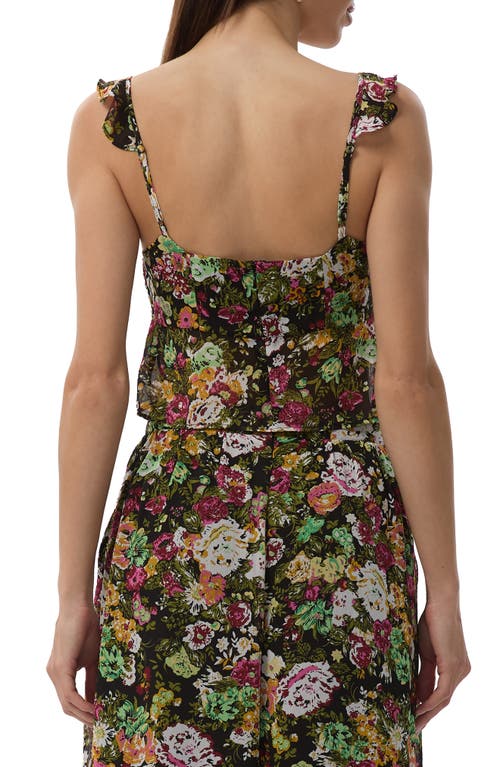 Afrm Aisha Floral Ruffle Shoulder Camisole In Multi