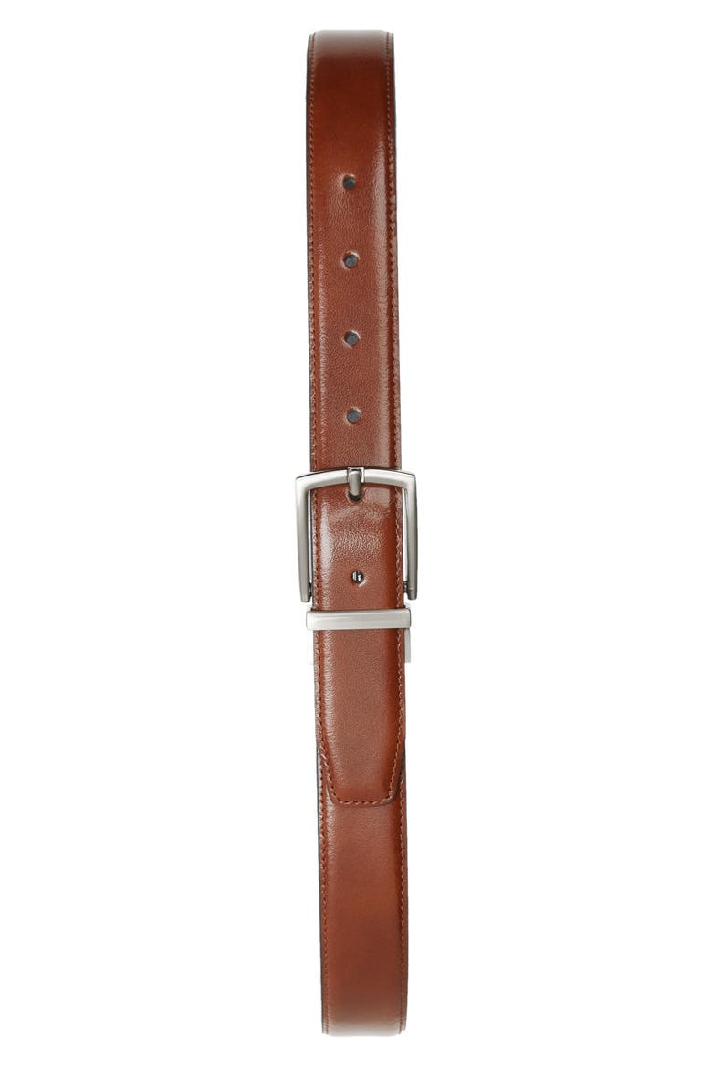 Reversible Leather Belt, Main, color, COGNAC BLACK