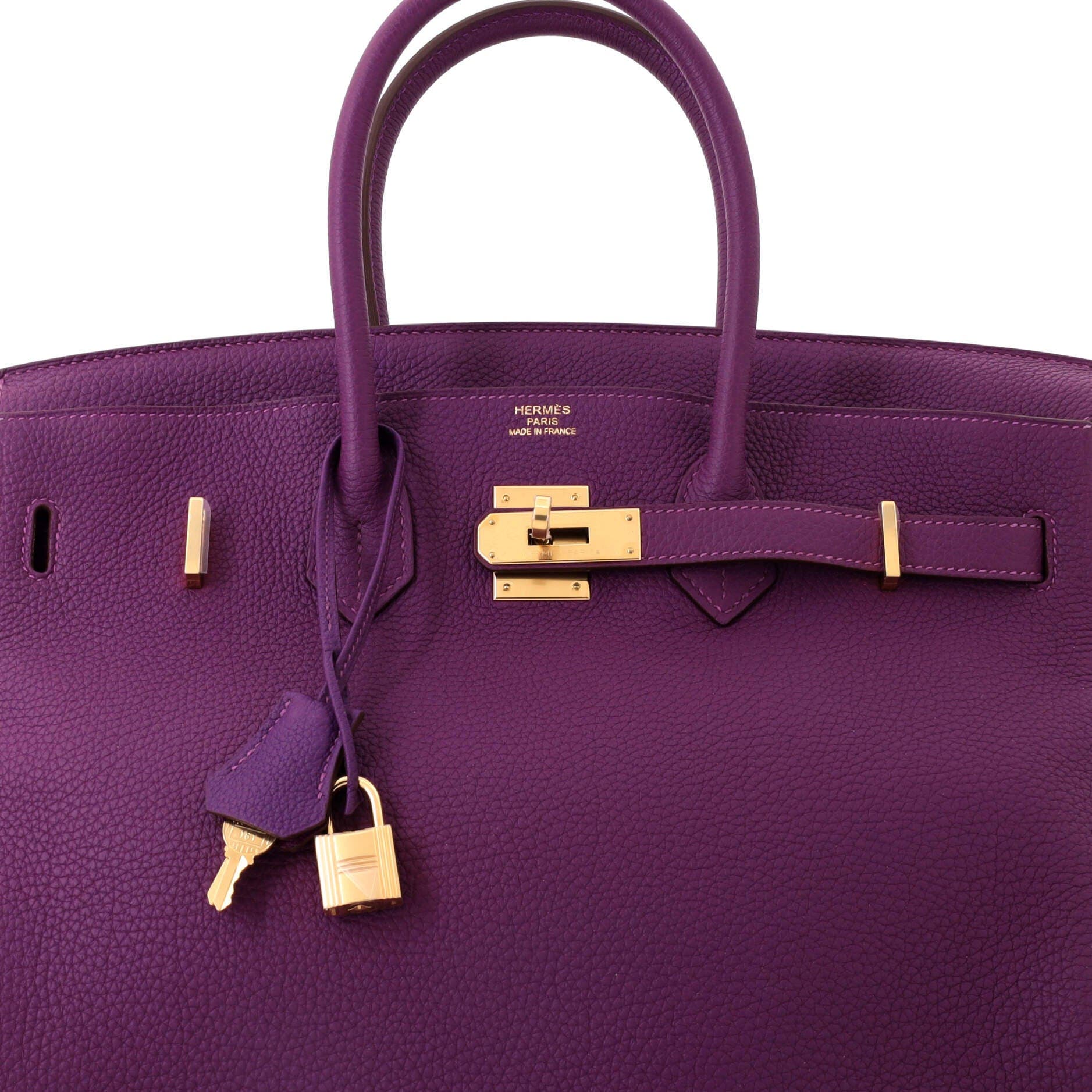 Pre-Owned Hermes Birkin Handbag Purple Togo with Gold Hardware 35, Alternate, color, Anemone