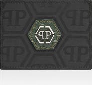 PHILIPP PLEIN Nylon And Leather Cardholder Monogram Men