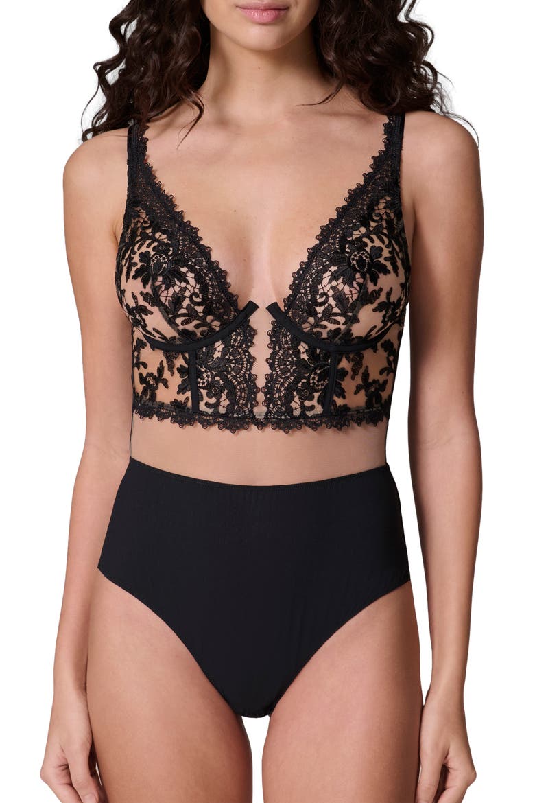 Fantasme Underwire Lace Bodysuit, Main, color, LIGHT TATOO