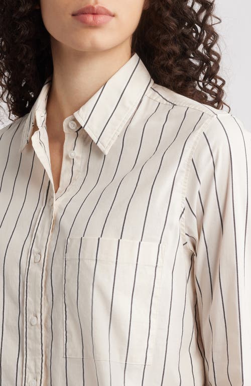 Hugo Boss Boss Brielle 1 Monday Stripe Crop Button-up Shirt In Open White