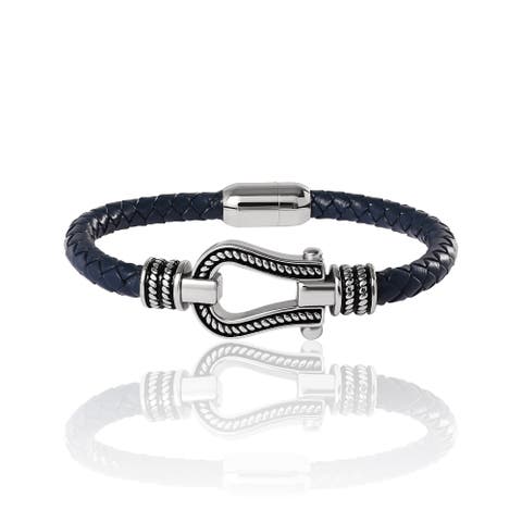 Horseshoe Navy Cord Bracelet