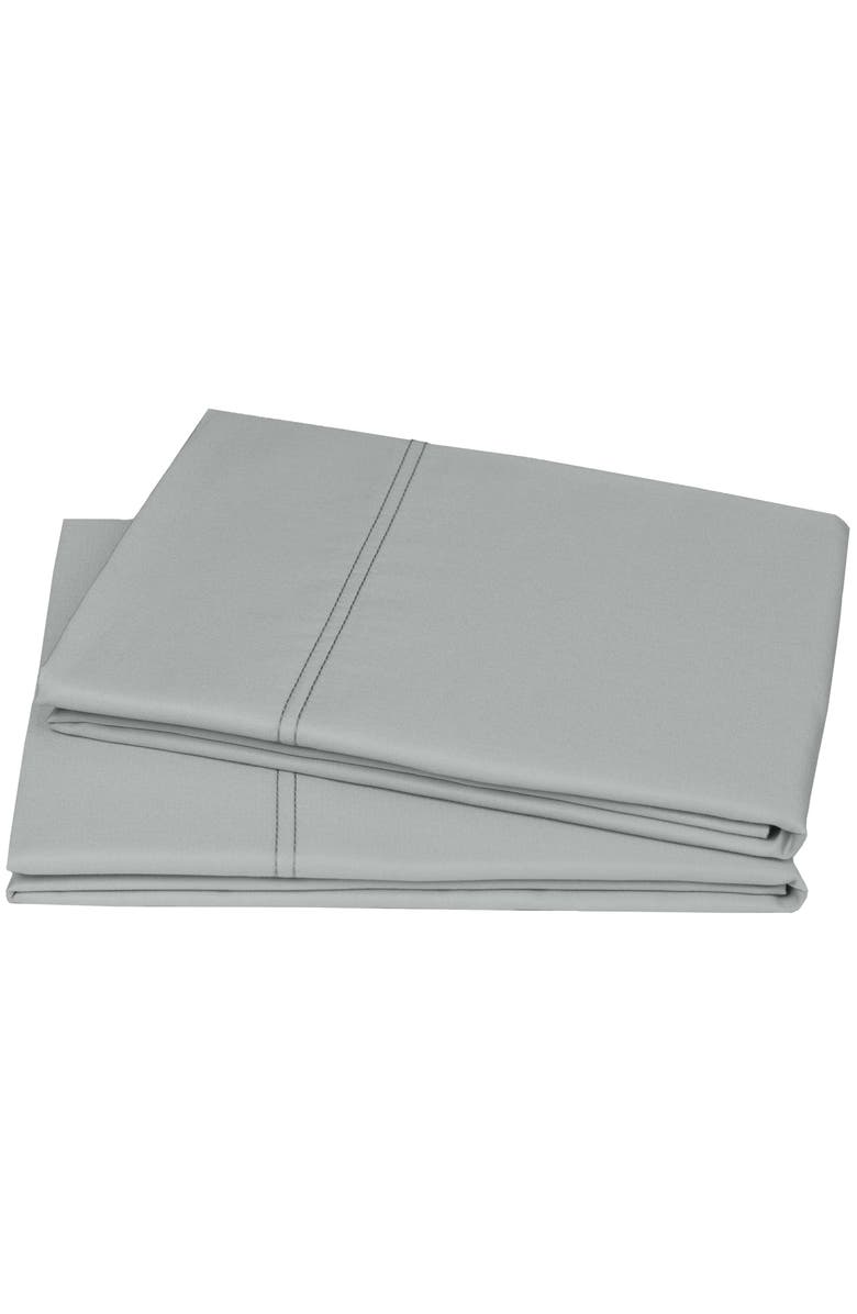 CALIFORNIA DESIGN DEN Set of 2 Pillowcases - Hotel Luxe 800 Thread Count 100% Cotton Sateen, Main, color, Light Grey