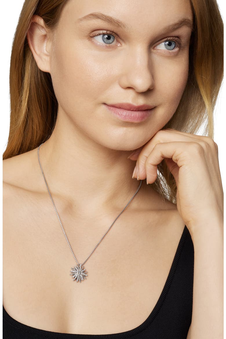 Starburst Diamond Pendant Necklace, Alternate, color, DIAMOND/ SILVER