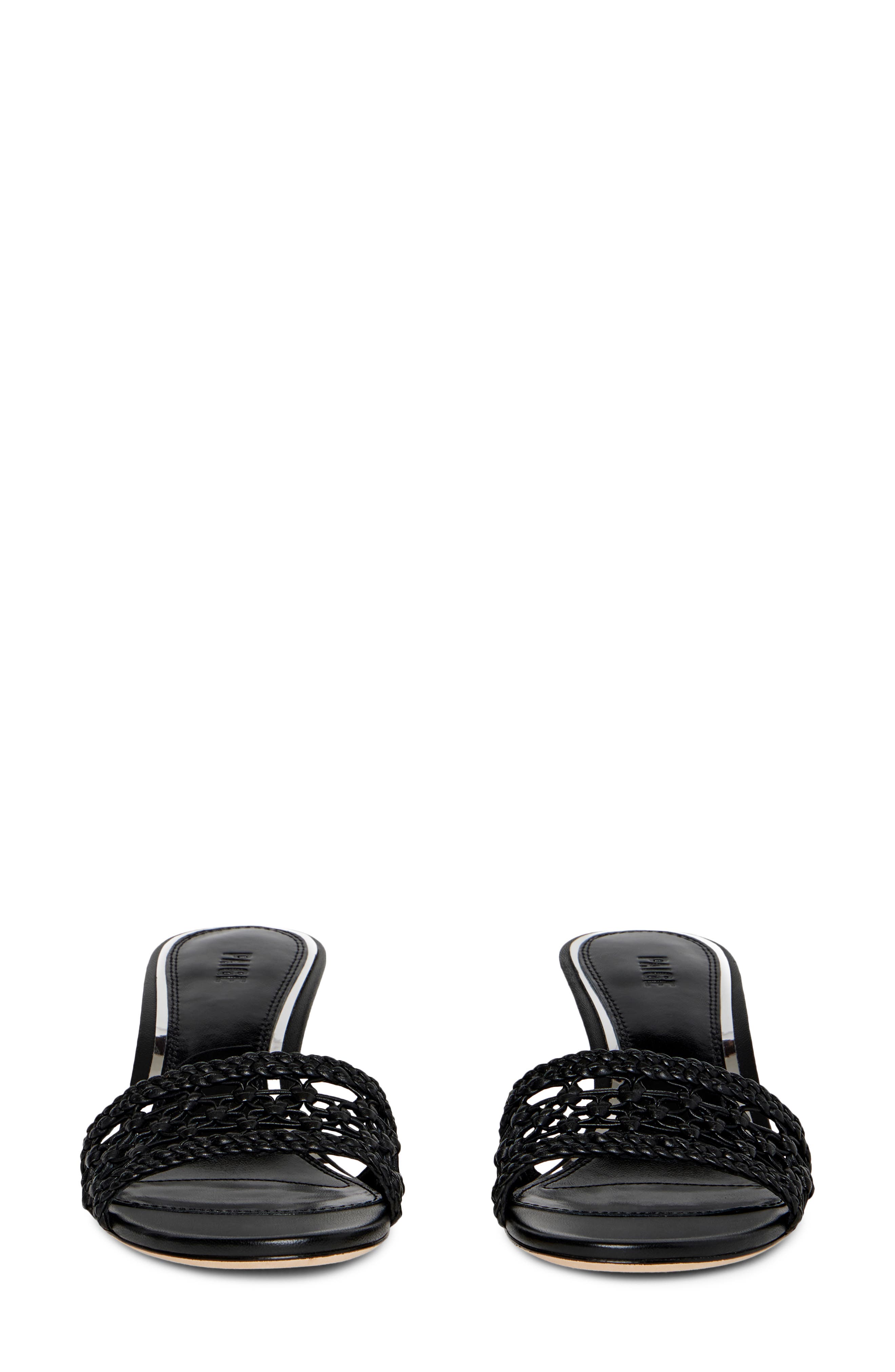 PAIGE Fallyn Woven Kitten Heel Slide Sandal, Alternate, color, Black