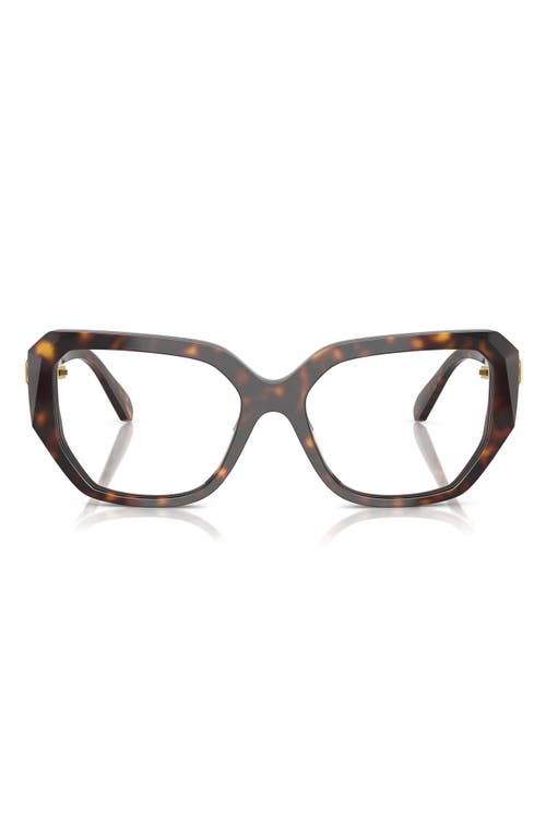 Swarovski 53mm Geometric Optical Glasses In Havana