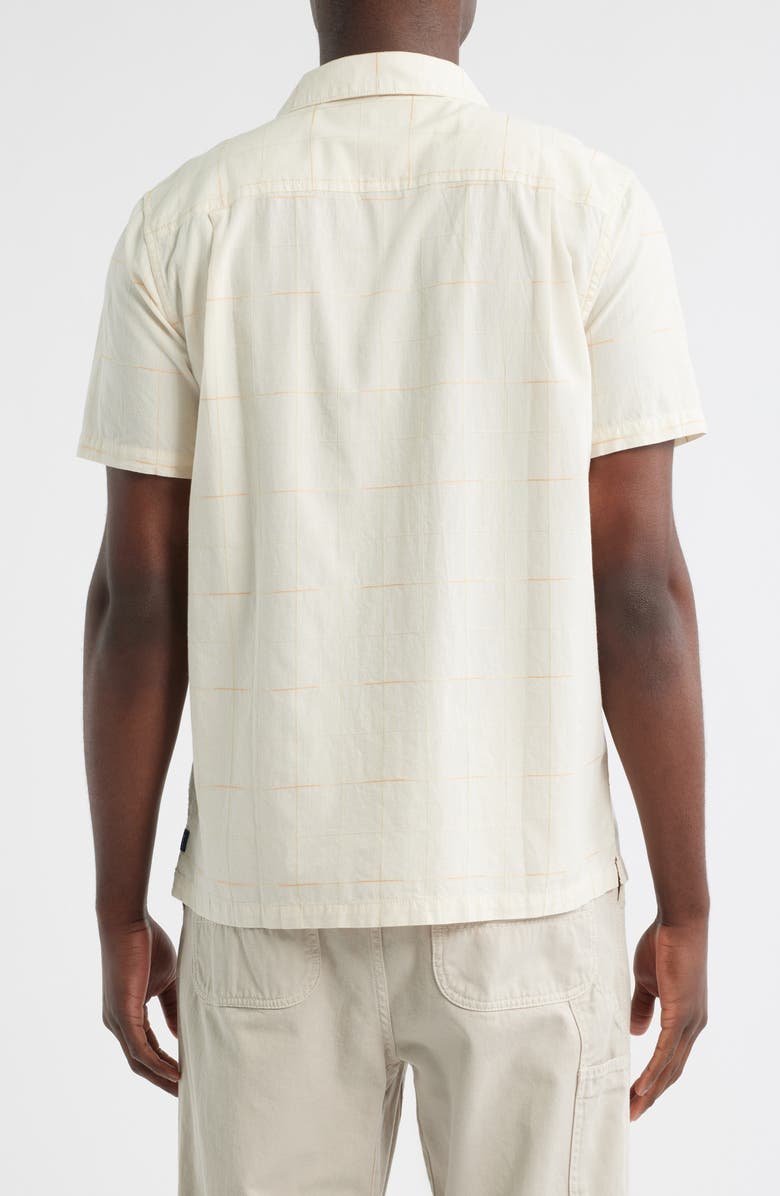 Roark Gonzo Organic Cotton Camp Shirt, Alternate, color, Bone Plaid