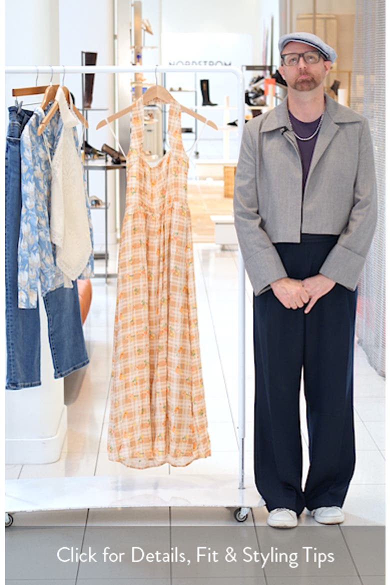 Gemini Floral Check Halter Neck Maxi Dress video