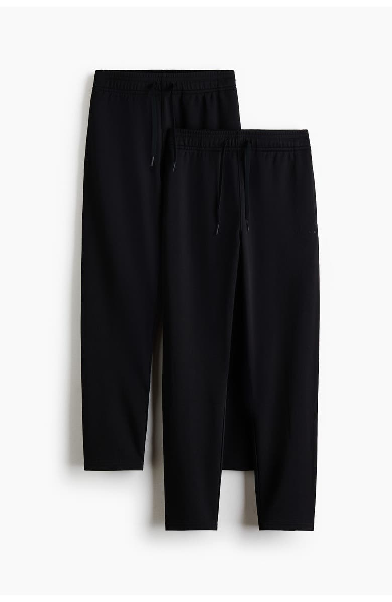 H&M 2-pack track pants with drymove, Alternate, color, Black