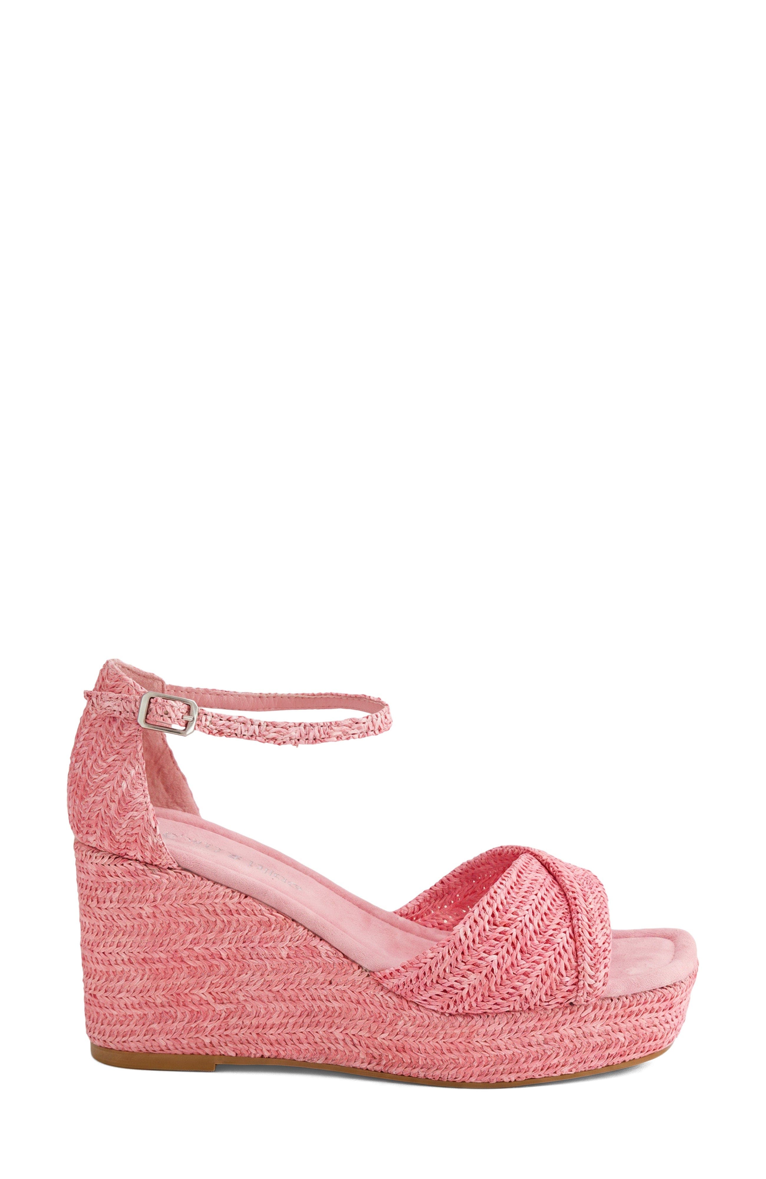 DJANGO AND JULIETTE Cotton Wedge Heel, Alternate, color, Pink Raffia