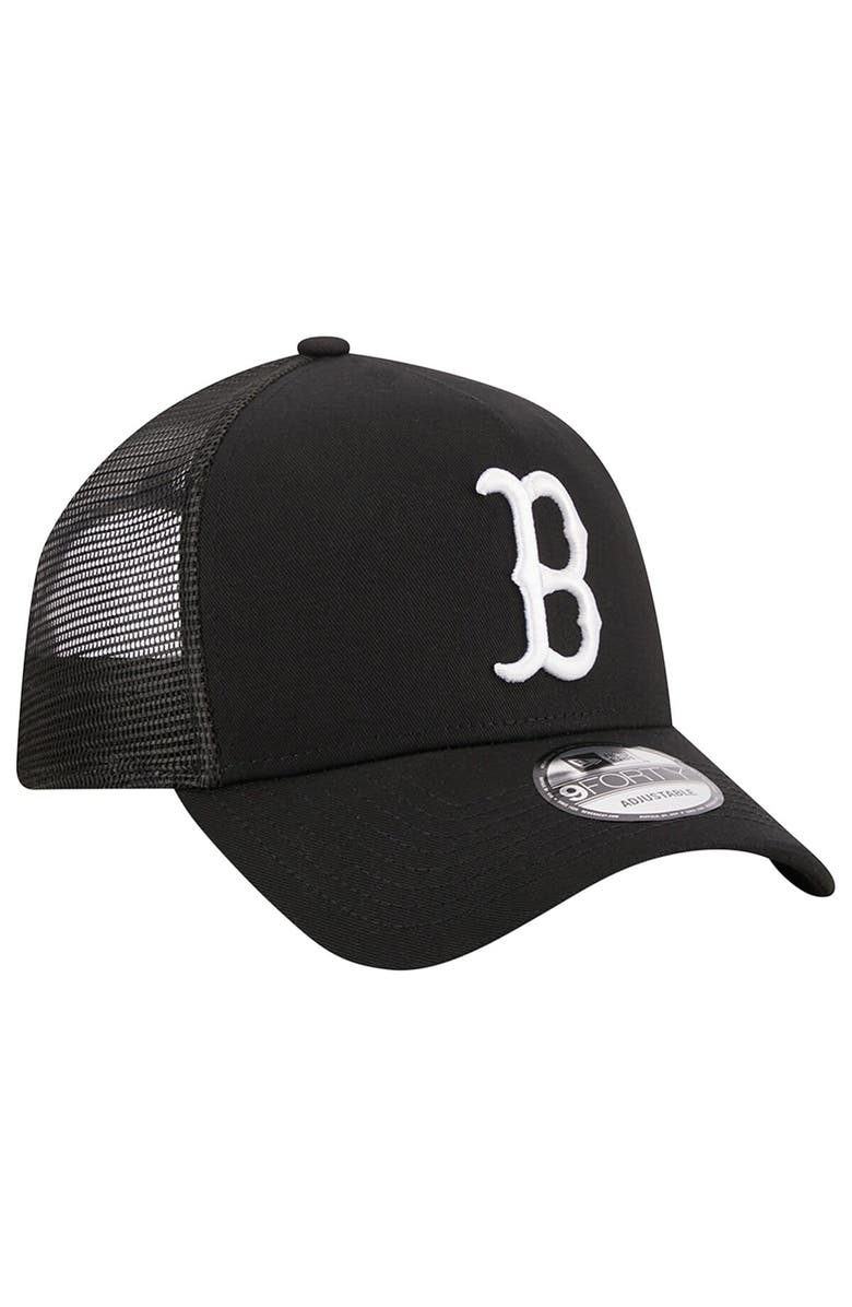 New Era Men's New Era Black Boston Red Sox A-Frame 9FORTY Trucker Adjustable Hat, Alternate, color, 