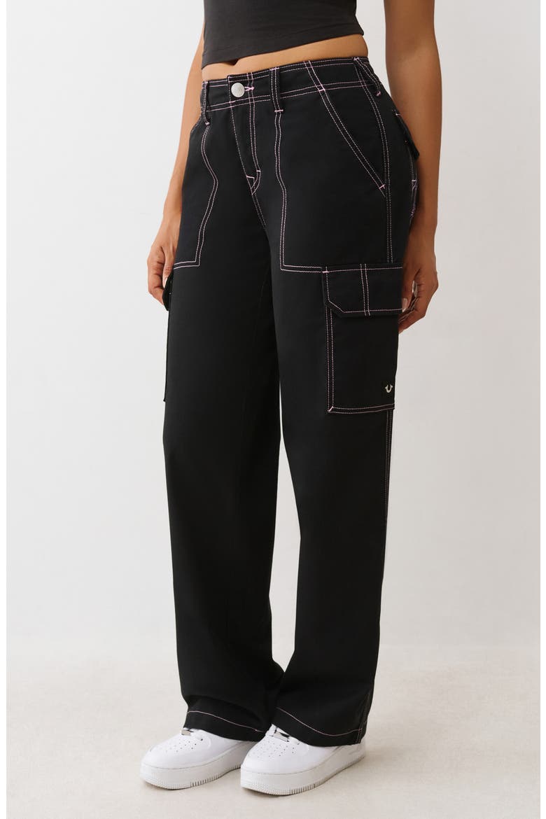 Cargo Pants, Alternate, color, JET BLACK/ MOONLITE MAUVE