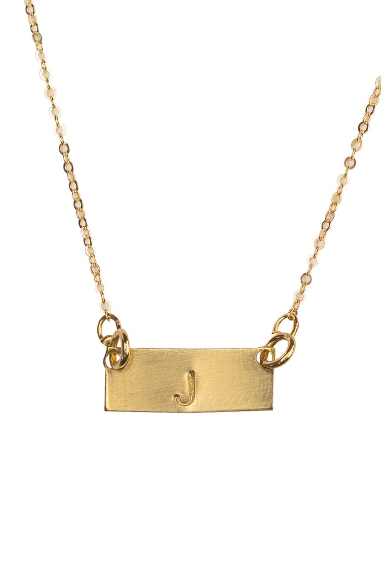 Tiny Bar Necklace, Main, color, GOLD J