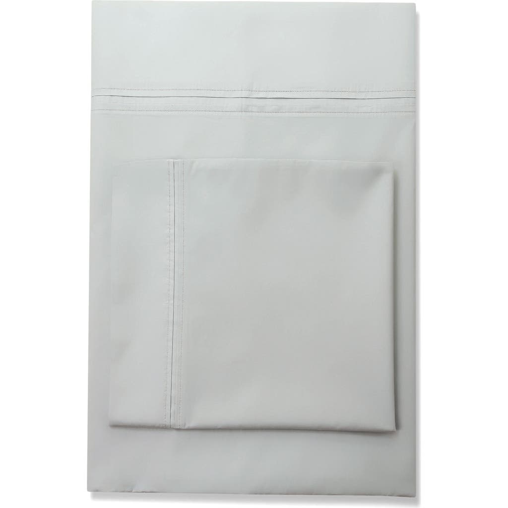 Azores Home 350 Thread Count Cotton Percale Sheet Set In Silver