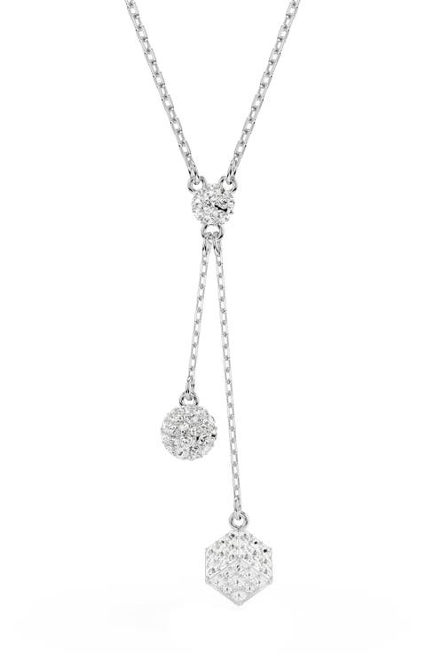 Dextera Pavé Double Sphere Pendant Necklace
