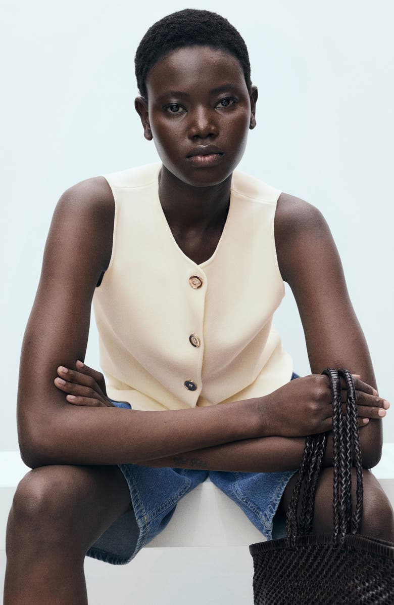 MANGO Fine Knit Vest, Alternate, color,