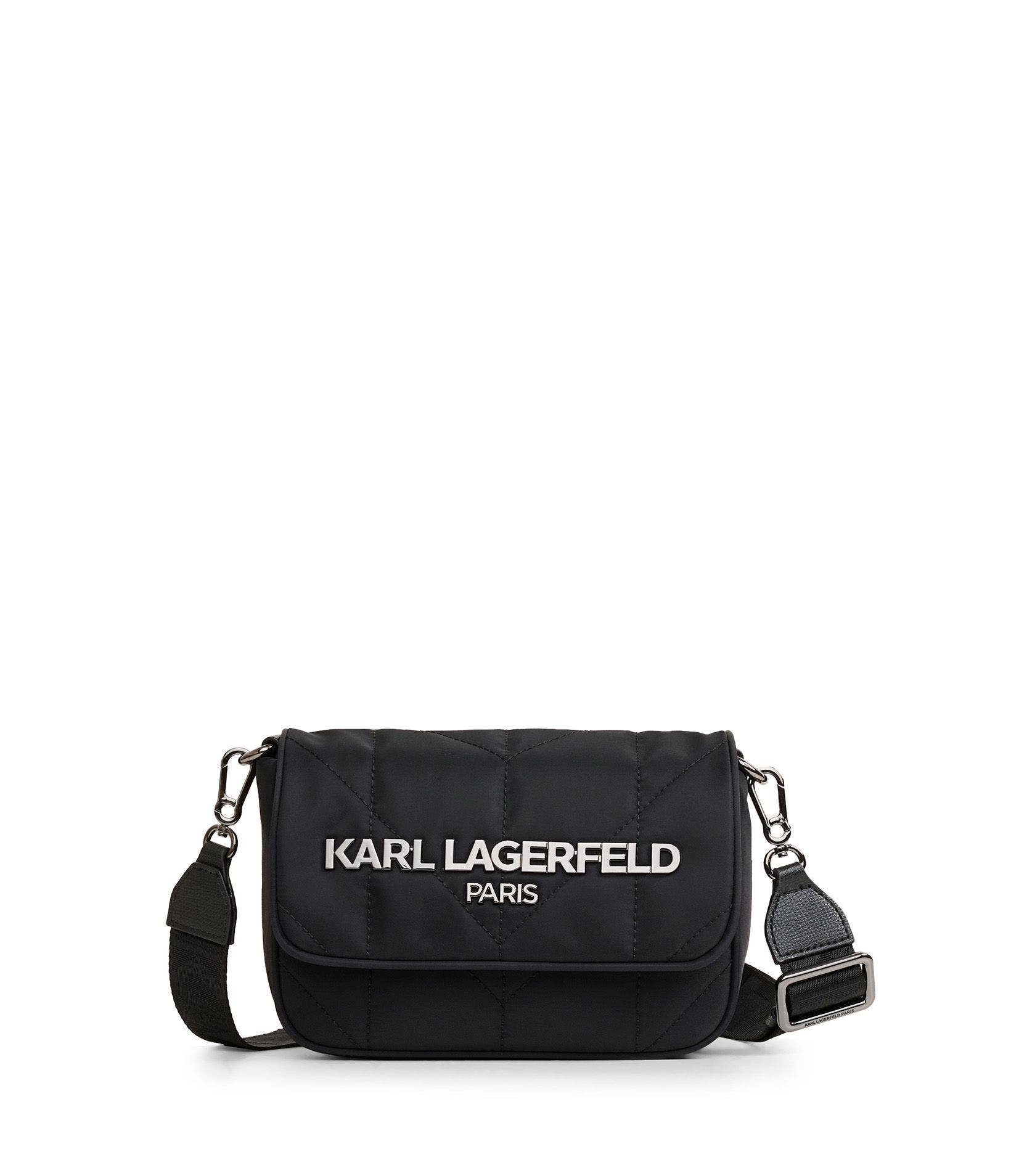 KARL LAGERFELD PARIS Voyage Messenger, Main, color, Black/Dark Gunmetal