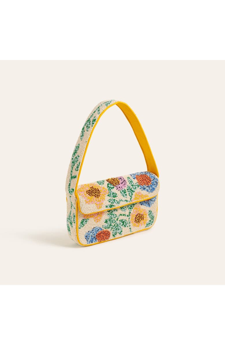 Zsa Zsa Zsu Delhi Beaded 100% Polyester Shoulder Bag 9X6 In, Alternate, color, Yellow