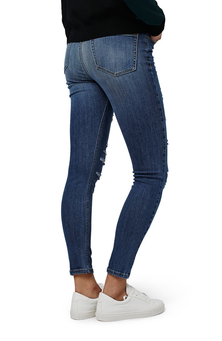 Topshop Jamie Ripped High Rise Skinny Jeans, Alternate, color, 