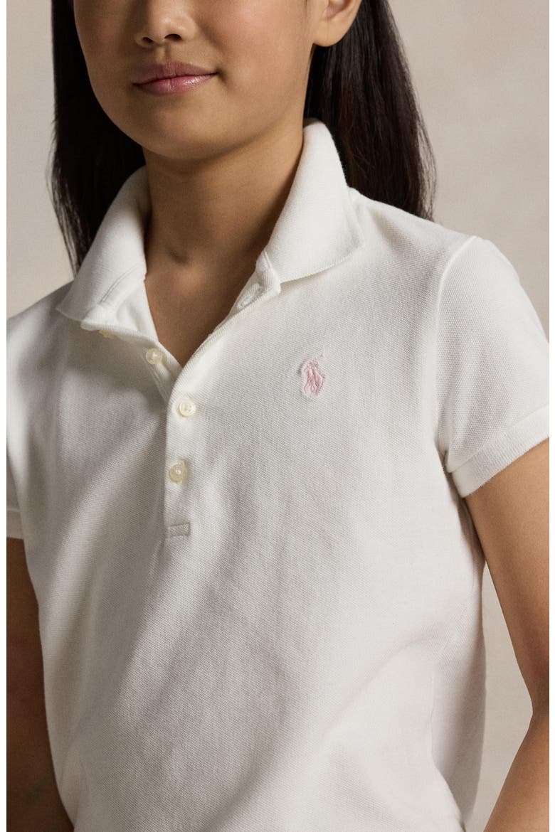 Kids' Stretch Cotton Mesh Polo, Alternate, color, WHITE