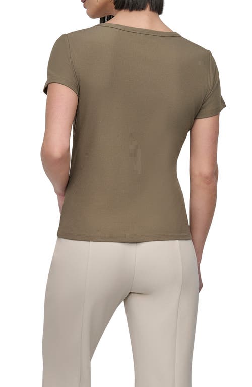 DKNY DKNY TWIST NECK RIB T-SHIRT