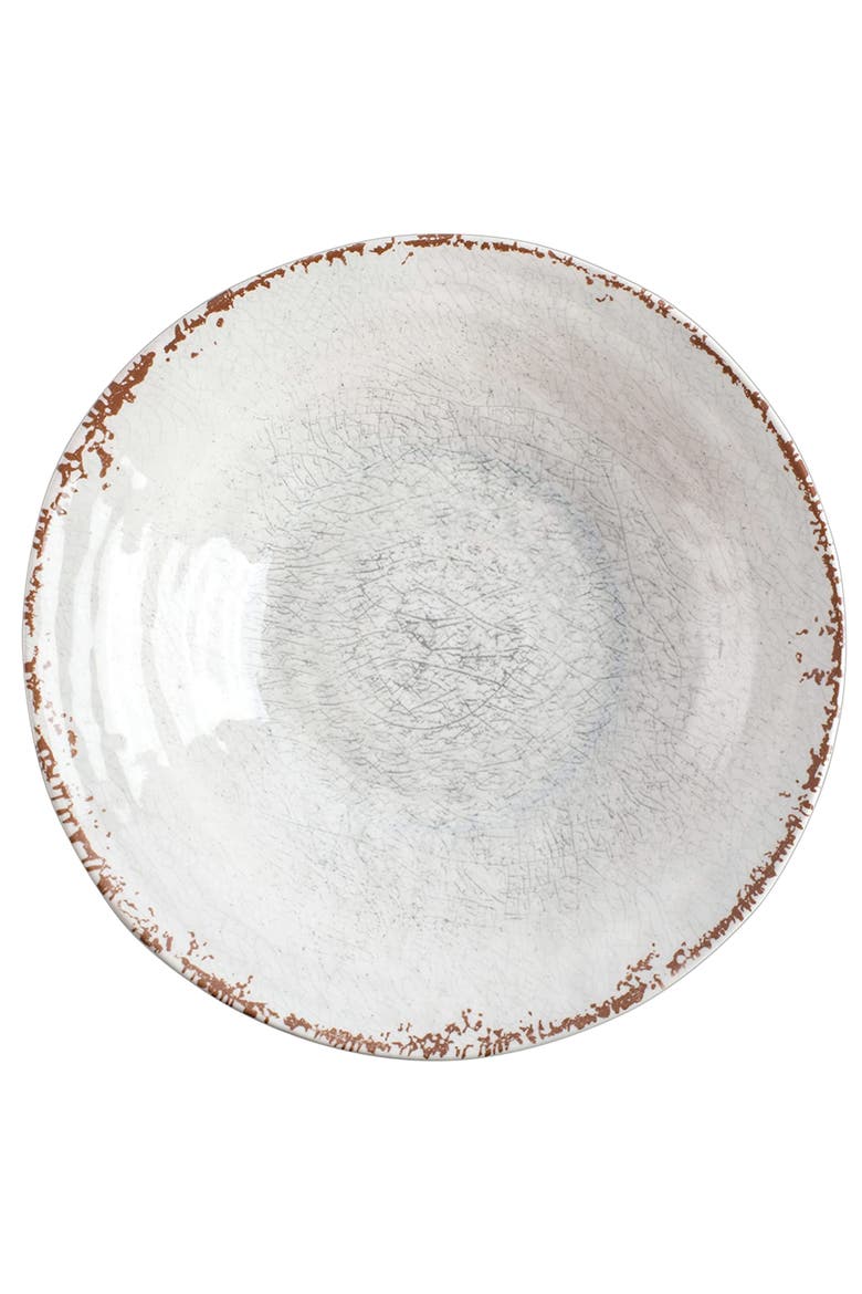Mauna 3 Piece Melamine Serving Bowl Set in White with Serving Utensils, Alternate, color, White
