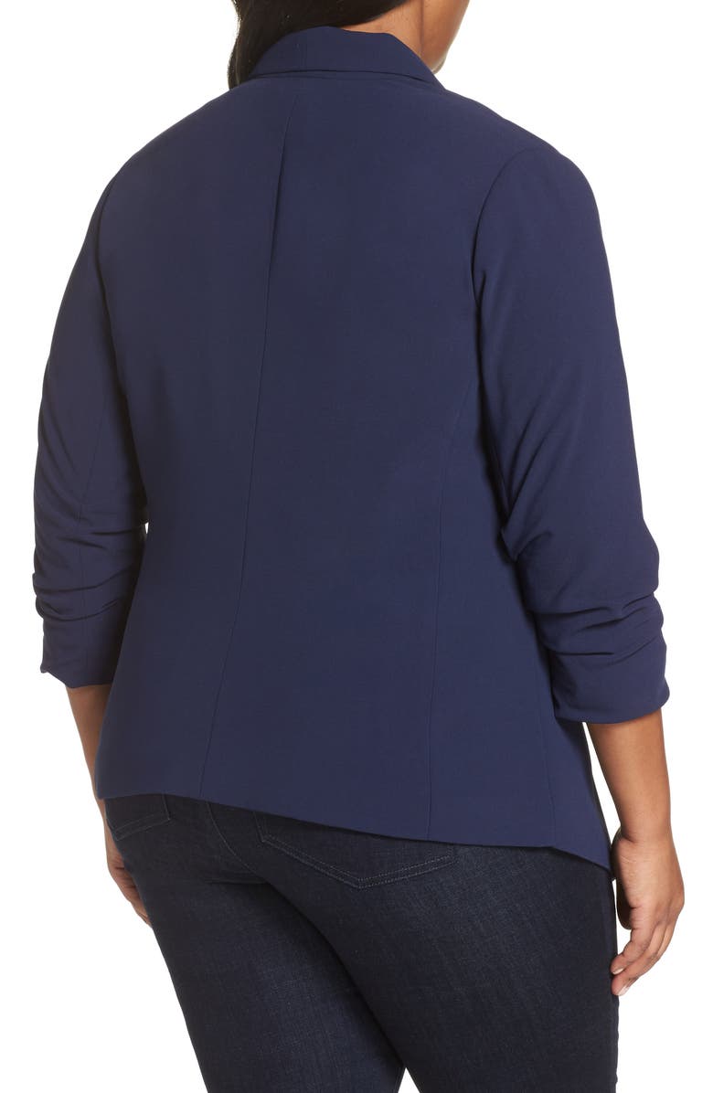 Sejour Gathered Sleeve Blazer, Alternate, color, Navy Peacoat