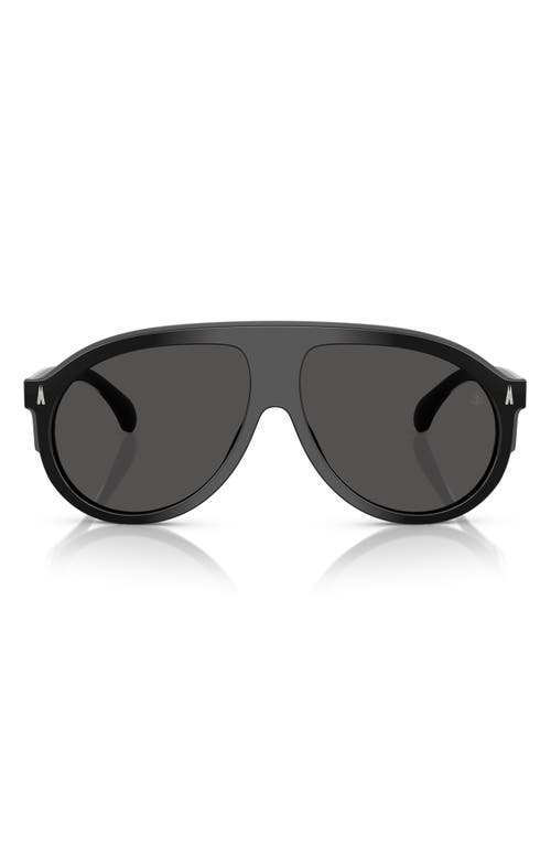 Moncler Men's Me6001 Aviator Sunglasses In Shiny Black