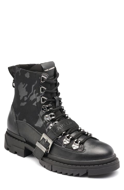 Leather & Nylon Combat Boot (Men)
