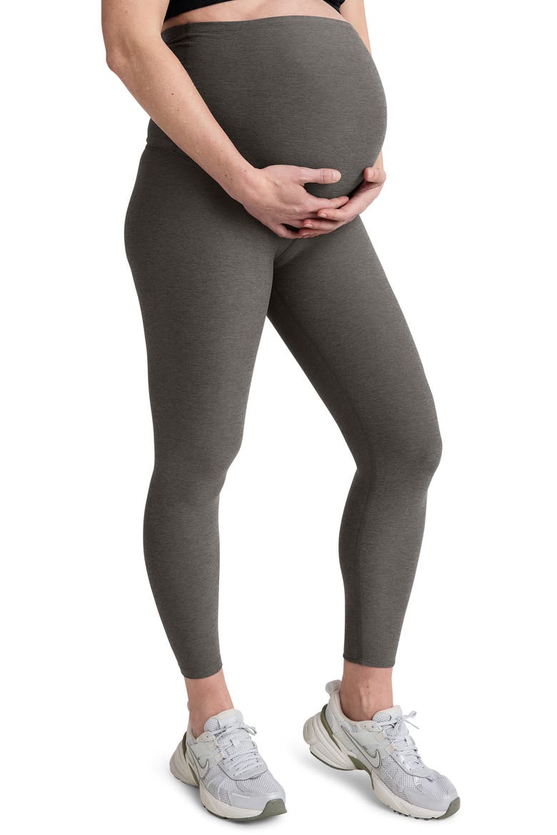 Empire Waist Maternity Leggings, Alternate, color, TRUE GRAY HEATHER