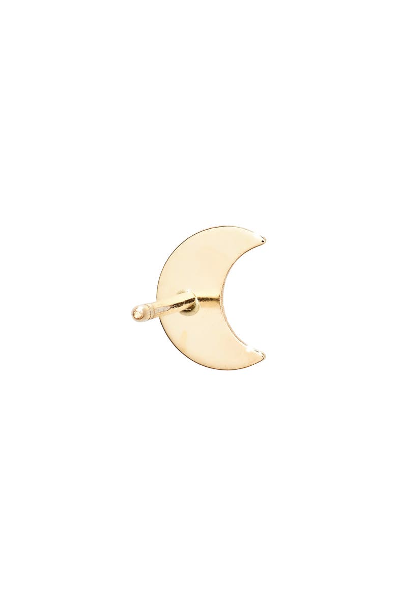 14K Gold Moon Stud Earrings, Alternate, color, 14KY